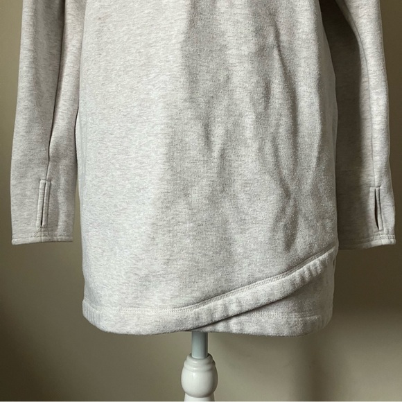 Athleta Cozy Karma Asym Sweatshirt Dress in Light Grey size Small - Picture 7 of 12